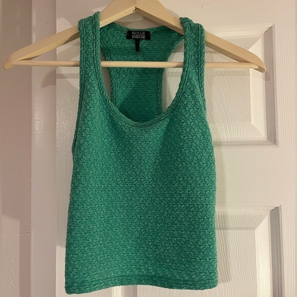 Nollie lime green textured tank top